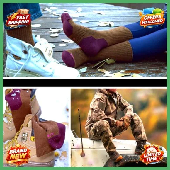 Alpaca Wool Thermal Compression Socks 2 Pairs Men Women Hiking Hunting - Picture 5 of 7